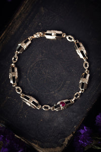 Art Deco Esemco 10k Cultured Ruby Bracelet