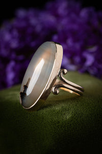 Art Nouveau 10k Dendritic Agate Ring