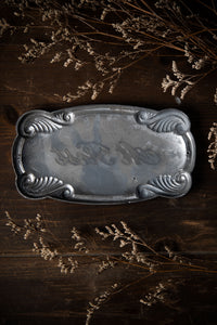 Large 1920s "At Rest" Casket Plaque with Scroll Work Detailing