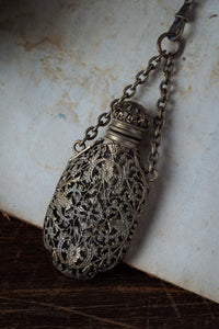 Victorian French Brass Filigree Chatelaine