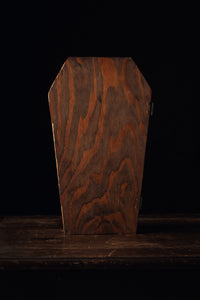 1960s Folk Art Oak Coffin Box