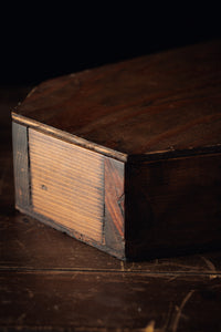 1960s Folk Art Oak Coffin Box