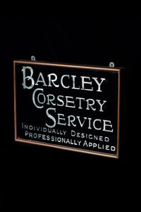 1920s Barcley Corsetry Service Glass Shop Sign