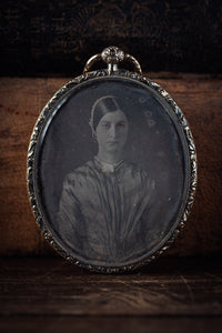 1840s Woven Hair Pendant with Daguerreotype