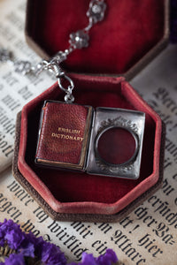 Victorian "Smallest Dictionary in the World" Novelty Necklace