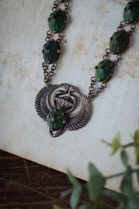 Art Nouveau Egyptian Revival Scarab Beetle Necklace