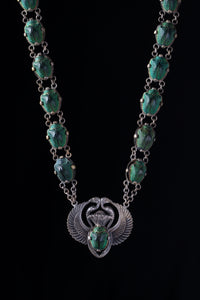 Art Nouveau Egyptian Revival Scarab Beetle Necklace