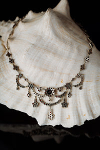 Victorian Bohemian Garnet Swag Necklace