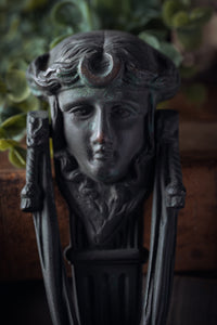 Victorian Goddess Selene Bronze Door Knocker