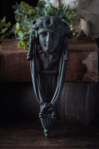 Victorian Goddess Selene Bronze Door Knocker