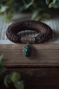 Early Victorian Woven Hair Bracelet With Scarab Charm