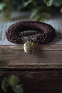 Early Victorian Woven Hair Bracelet With Scarab Charm