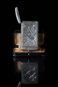 Antique Masonic Pocket Match Safe