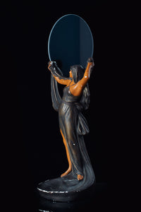 Art Nouveau Chalkware Nymph Goddess Vanity Mirror