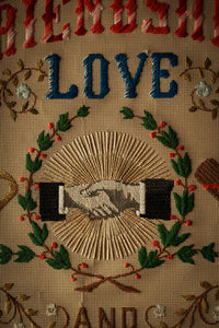 Victorian Odd Fellows Friendship, Love and Truth Punch Paper Embroidery