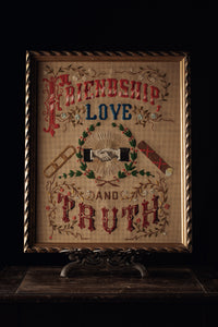 Victorian Odd Fellows Friendship, Love and Truth Punch Paper Embroidery