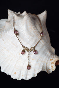 1920s Amethyst Czech Glass Drop Necklace