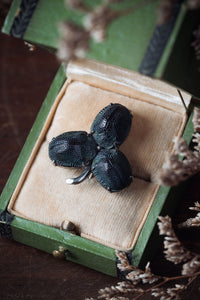 Victorian Scarab Beetle Clover Brooch