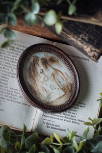 French Mourning Miniature Hair Painting