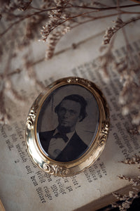 Victorian Mystery Man Tintype Portrain Brooch