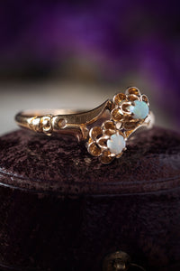 Victorian 14k Opal Toi Et Moi Forget-Me-Not Ring