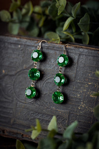 Art Deco Era Uranium Glass Drop Earrings