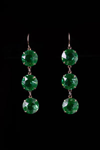 Art Deco Era Uranium Glass Drop Earrings