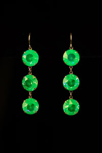 Art Deco Era Uranium Glass Drop Earrings