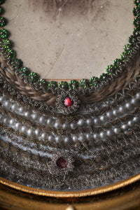 Victorian Mourning Hair Wreath with Portrait