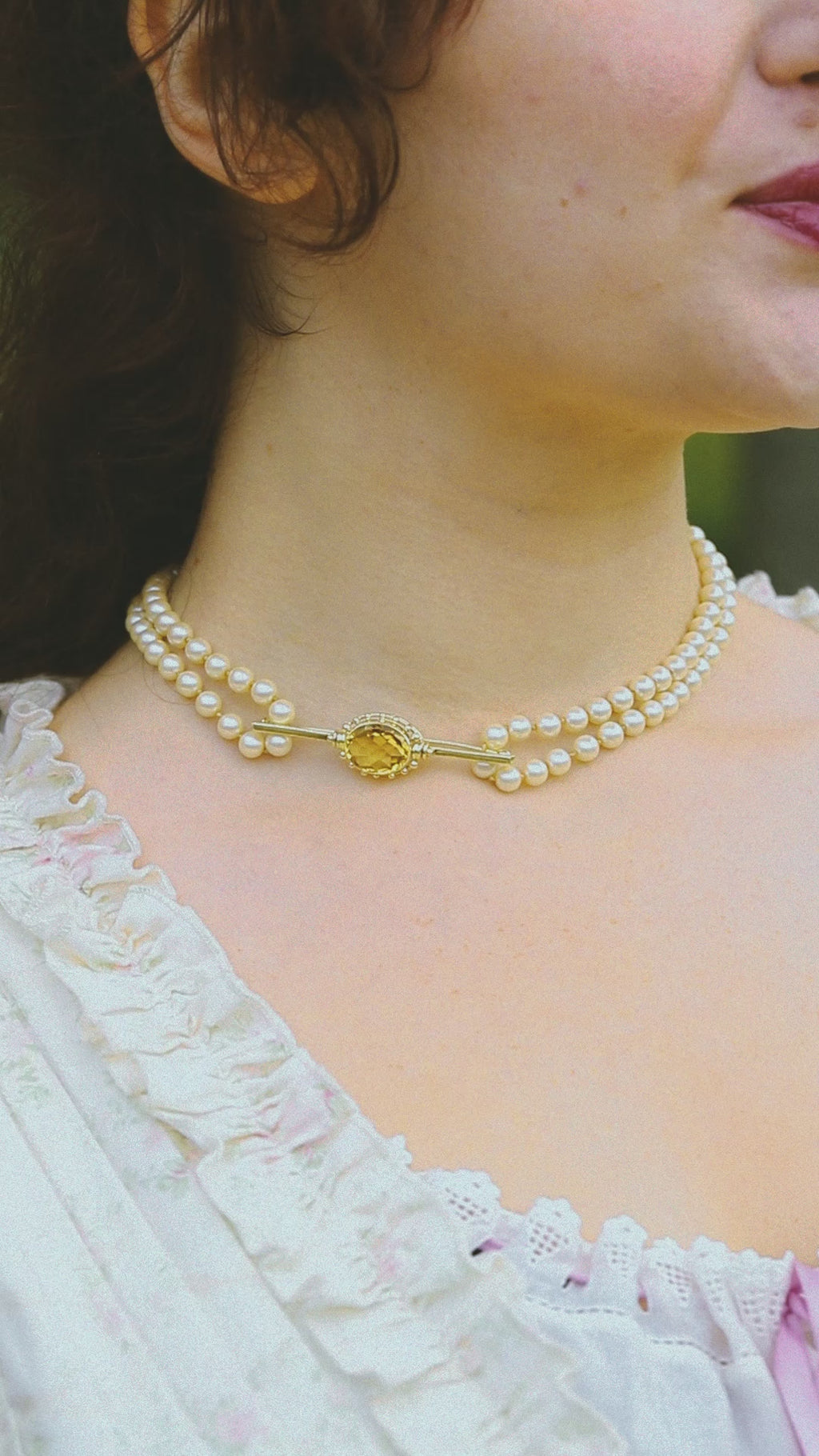 Edwardian 14k Archeological Style Citrine Bar Brooch