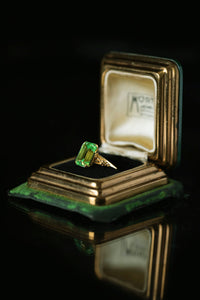 Art Deco Uranium Glass Cocktail Ring