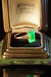 Art Deco Uranium Glass Cocktail Ring