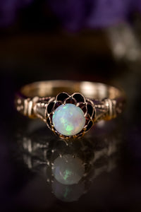 Victorian High Set Opal Solitaire Ring