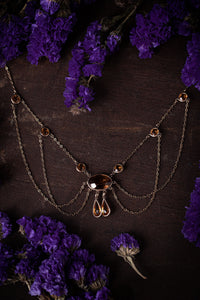 Edwardian Amber Glass Festoon Necklace