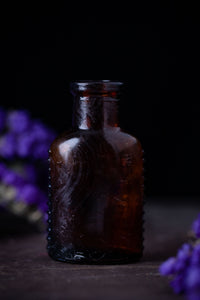Early 1900s Amber Glass Poison Bottle