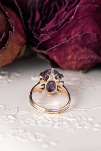 Late Victorian Amethyst and Diamond Ivy Ring