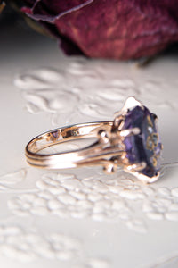 Late Victorian Amethyst and Diamond Ivy Ring