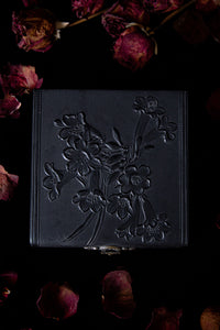 Late Victorian Embossed Black Celluloid Dresser Box