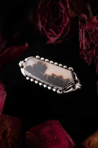 Arts and Crafts Dendritic Agate Transformable Brooch Pendant
