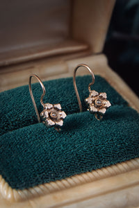 Dainty Victorian Floral Earrings with Pearl Centers