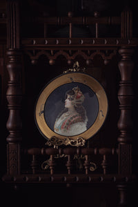 Victorian Flue Cover with Chromolithograph Portrait