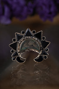 Victorian "Forget Not The Giver" Crescent Moon Hair Brooch