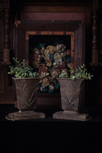 Art Deco Bronze Lotus Flower Graveside Flower Vases
