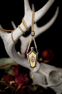 Art Deco Guilloche Scent Bottle Necklace