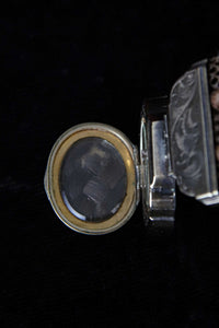 Victorian Hairwork Sentimental Bracelet with Locket Clasp