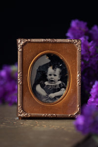 Haunting Victorian Hidden Mother Framed Ambrotype