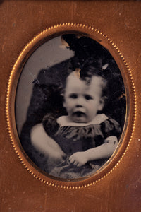 Haunting Victorian Hidden Mother Framed Ambrotype
