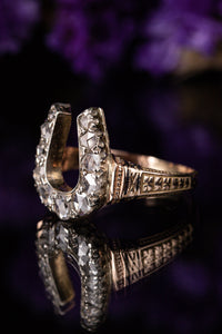 Victorian Rose Cut Diamond Horseshoe Ring