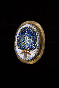 Victorian Forget-Me-Not Micro Mosaic Brooch