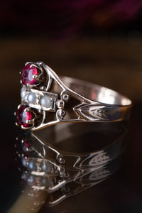 Victorian Ruby Paste and Pearl Ring